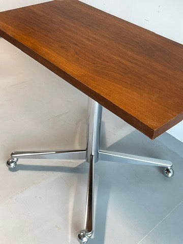 wood side table on wheels