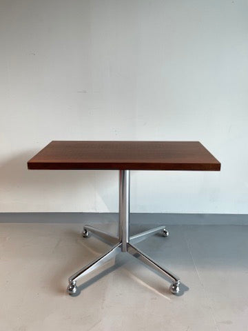 wood side table on wheels