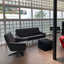 Matt grey 3 seater + rotating arm chair