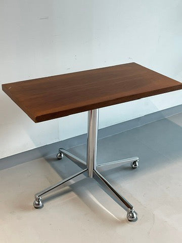 wood side table on wheels