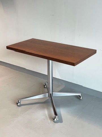 wood side table on wheels