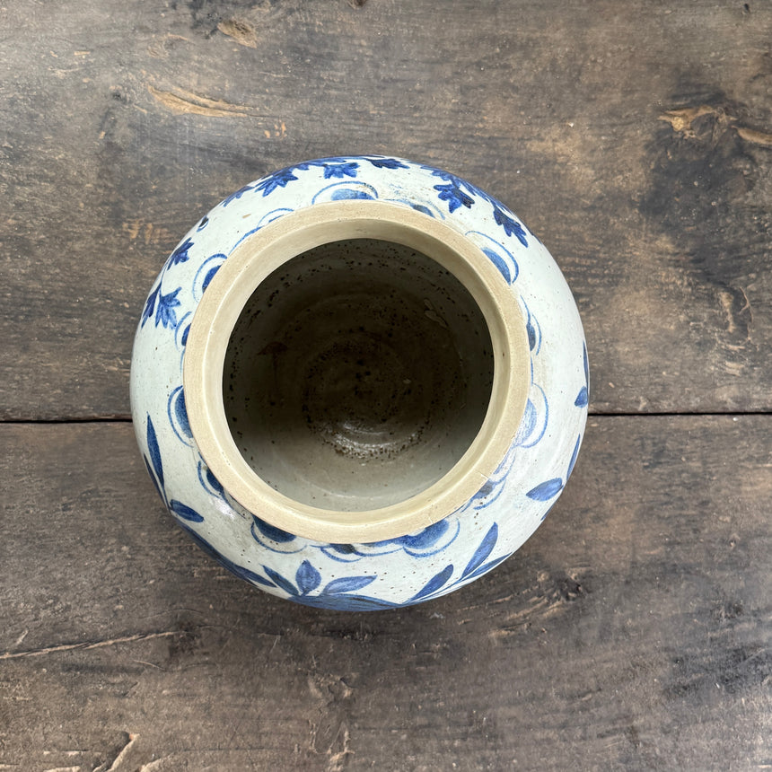 청화 석기 pottery 청화 Stoneware Jar 25x21H cm
