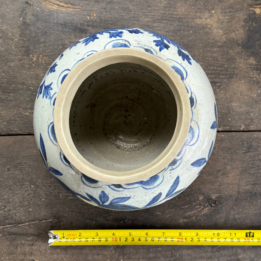 청화 석기 pottery 청화 Stoneware Jar 25x21H cm