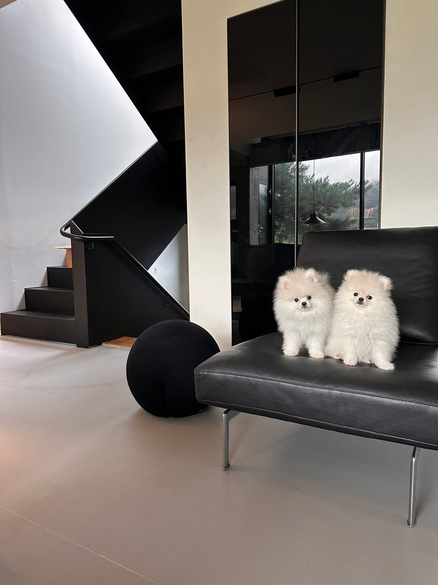 Italian black Pouf stool