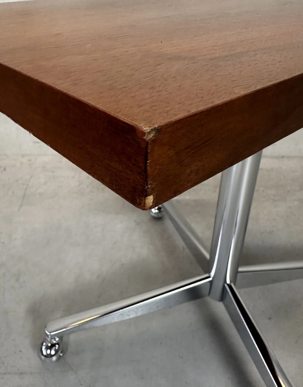 wood side table on wheels