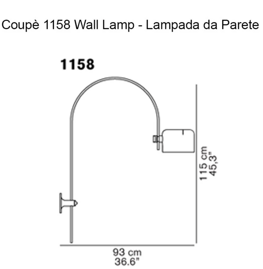 Coupe Wall Arc Lamp by Joe Colombo for Oluce