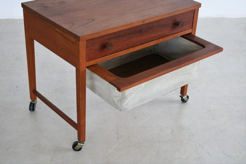 Danish teak sewing cart