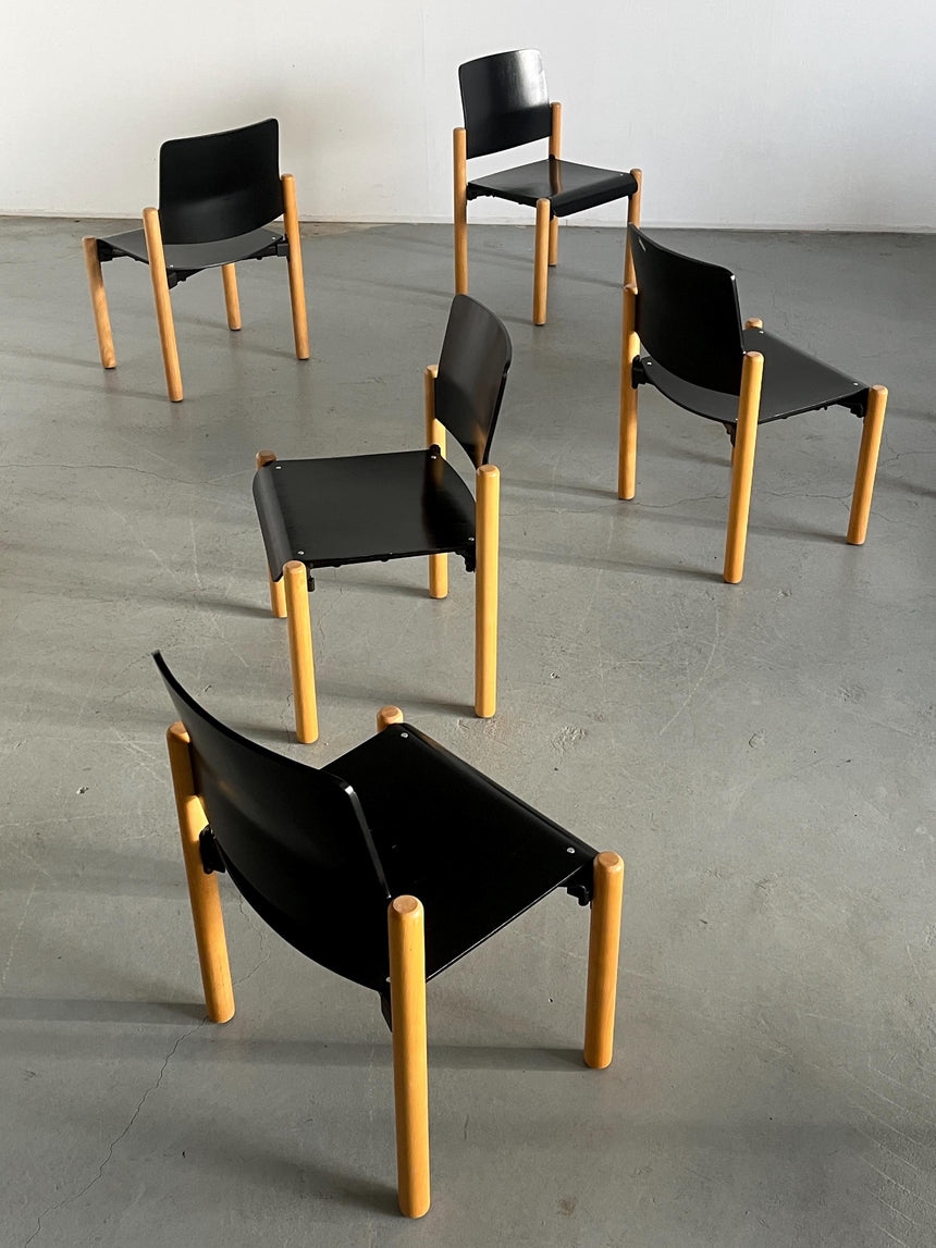 Beech wood 수직적립의자 by Froscher Sitform