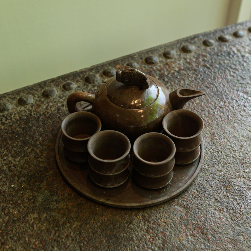 Rare Stone Tea set with Stone Tray