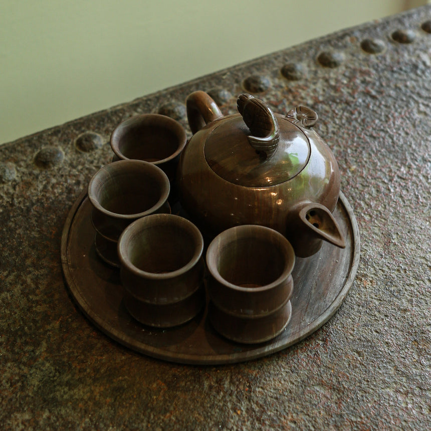 Rare Stone Tea set with Stone Tray