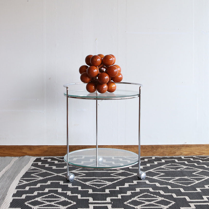 Glass serving side table