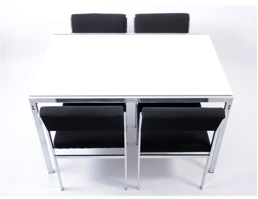 Cees Braakman Chrome "Japanese series" dining set